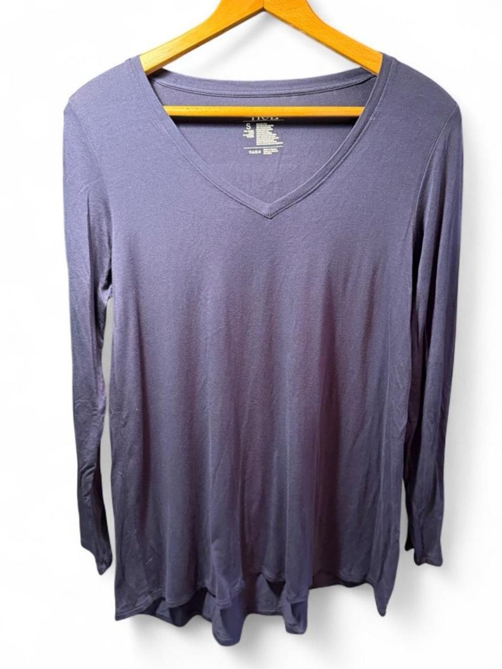 HUE Navy Blue V-Neck Long Sleeve Top